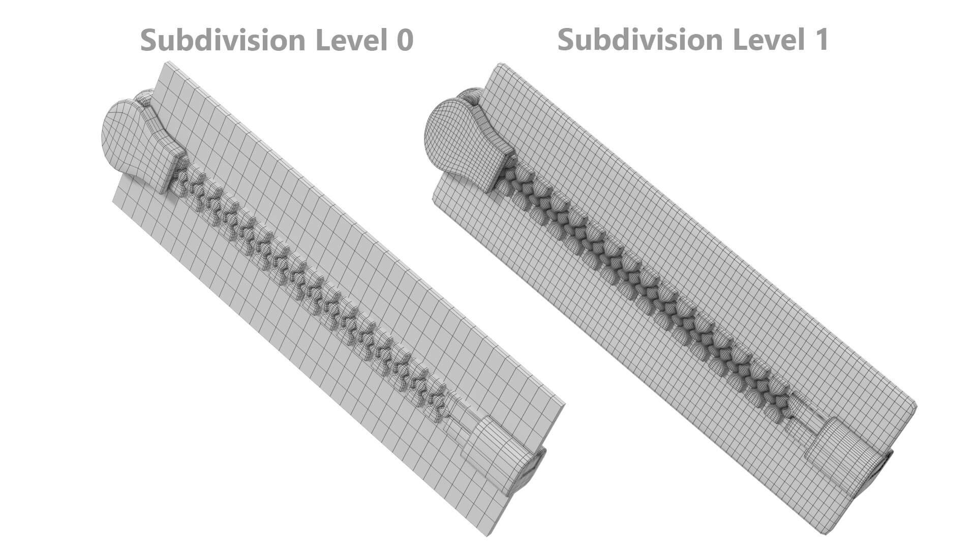 Zip Fastener for Outerwear With 5cm Teeth Rows 3D Model by Valerii