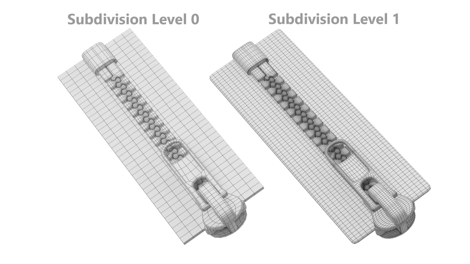 Zip Fastener for Outerwear With 5cm Teeth Rows 3D Model by Valerii