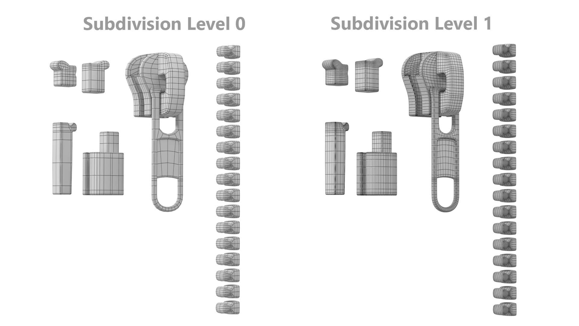 Zip Fastener for Outerwear With 5cm Teeth Rows 3D Model by Valerii