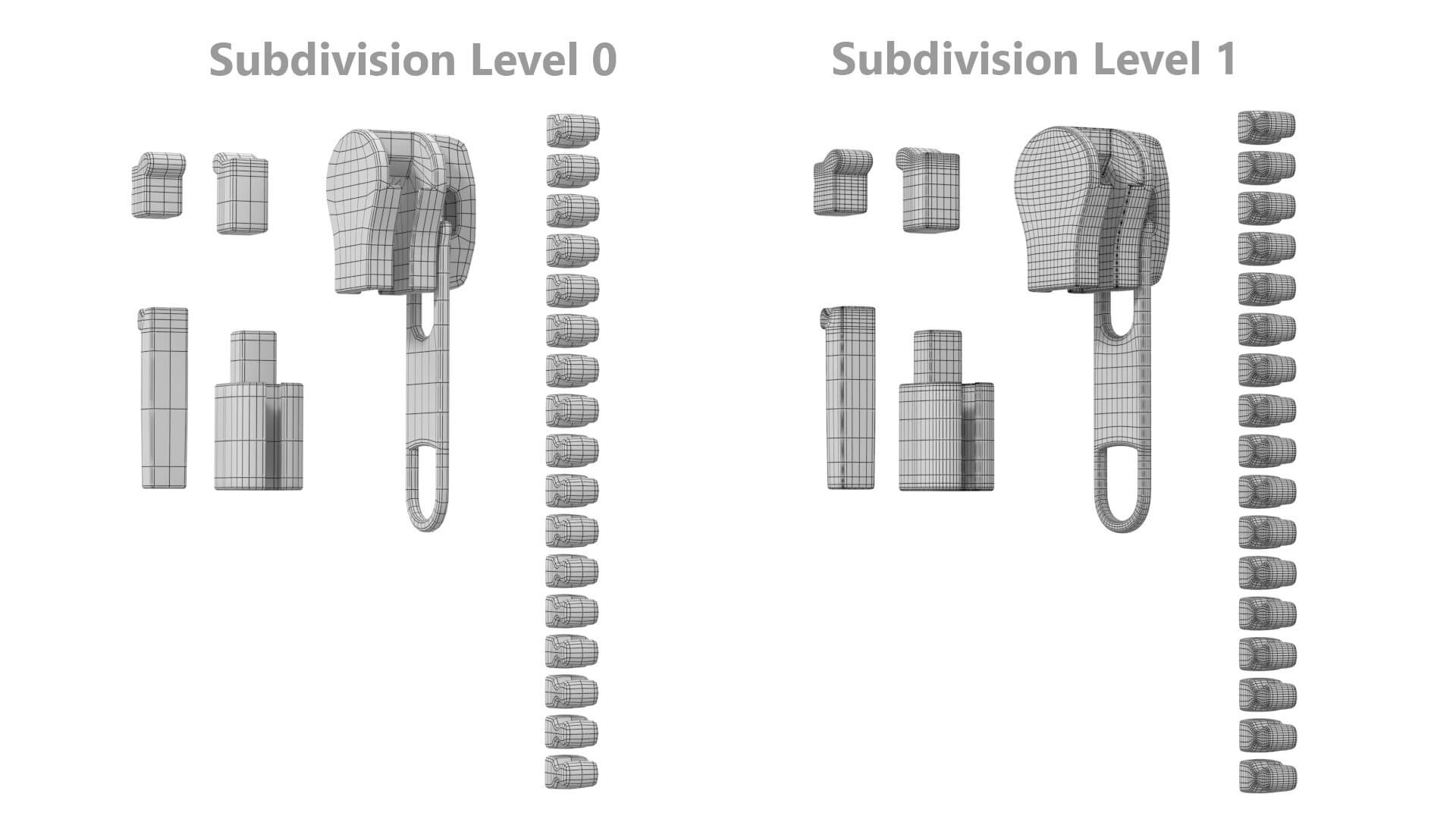 Zip Fastener for Outerwear With 5cm Teeth Rows 3D Model by Valerii