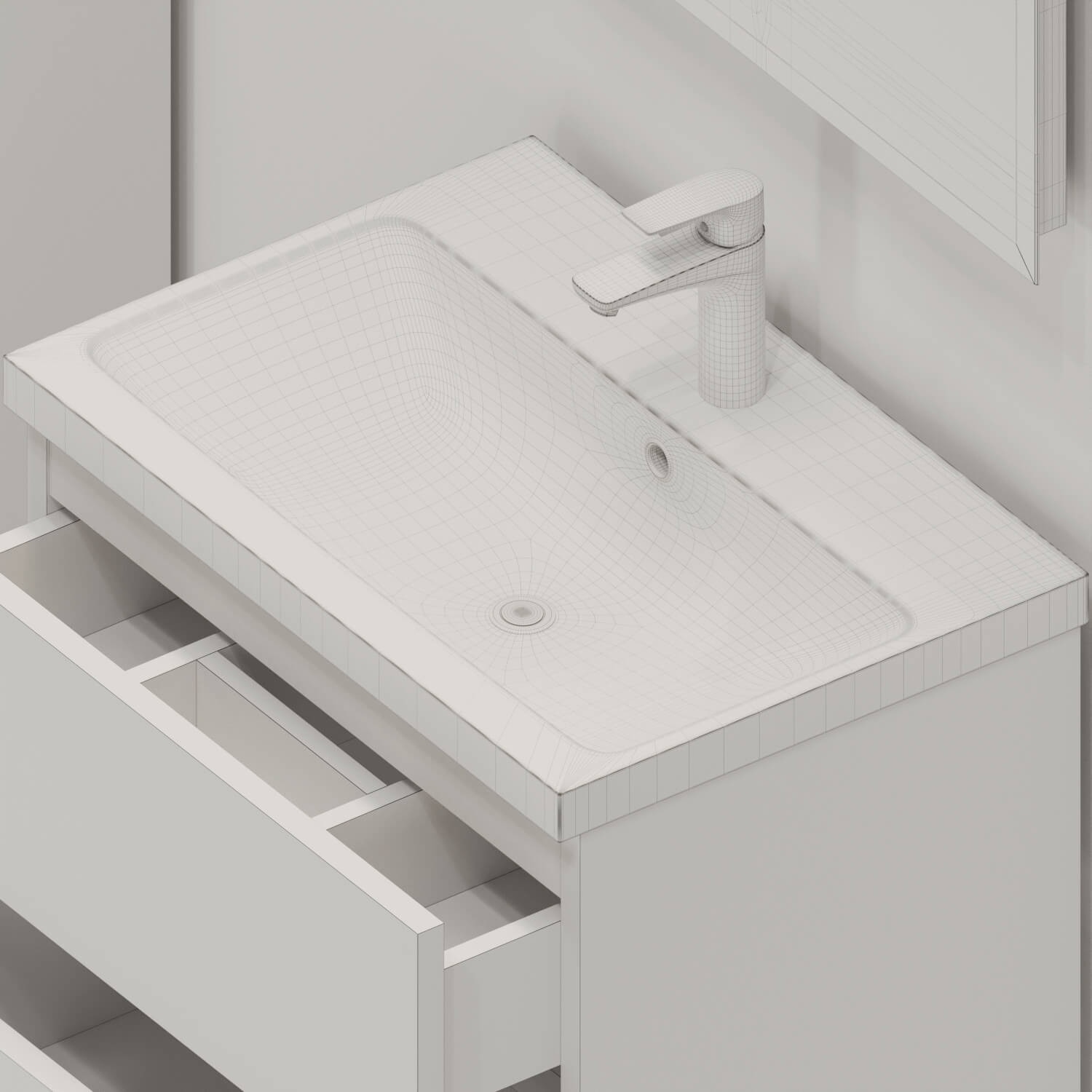 Bathroom Furniture Light Oak 3D Model by ValievD