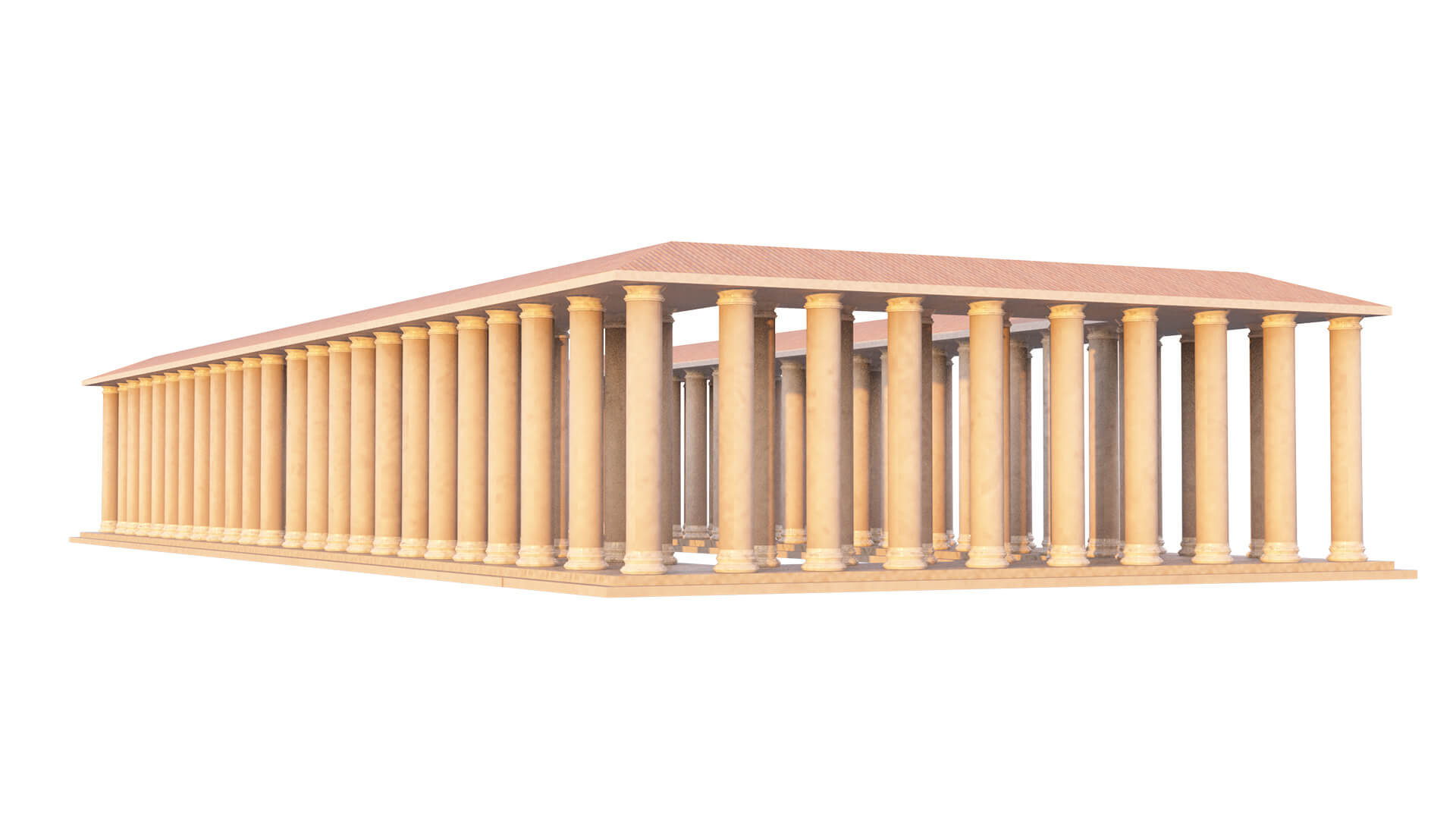 Ancient Building Low Poly 3D Model by vardanvh