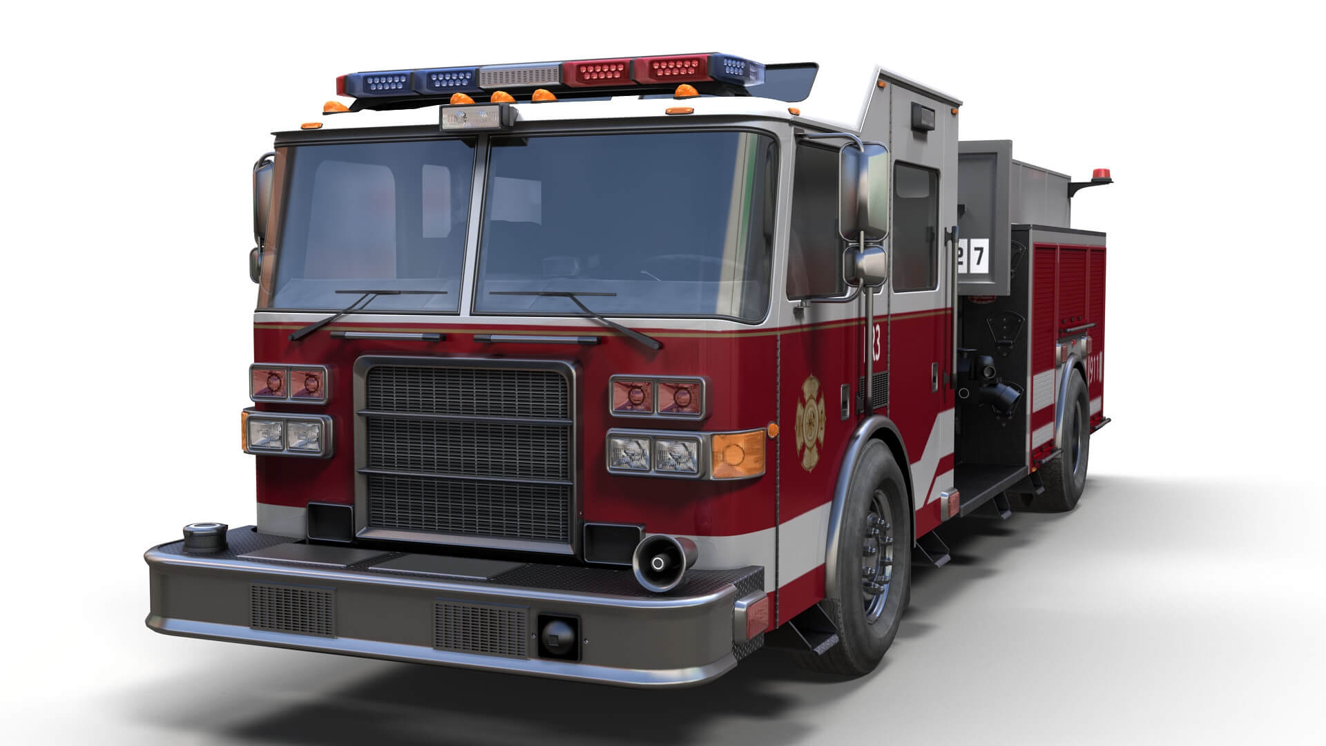 American Fire Truck 3D Model by Veaceslav Condraciuc