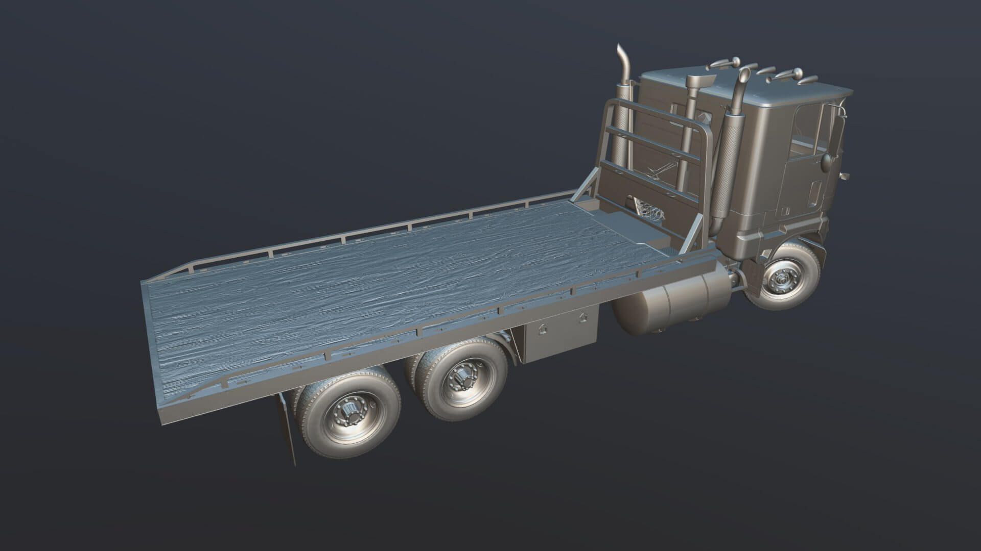 Cab-over Industrial Flatbed Truck 3D Model by Veaceslav Condraciuc