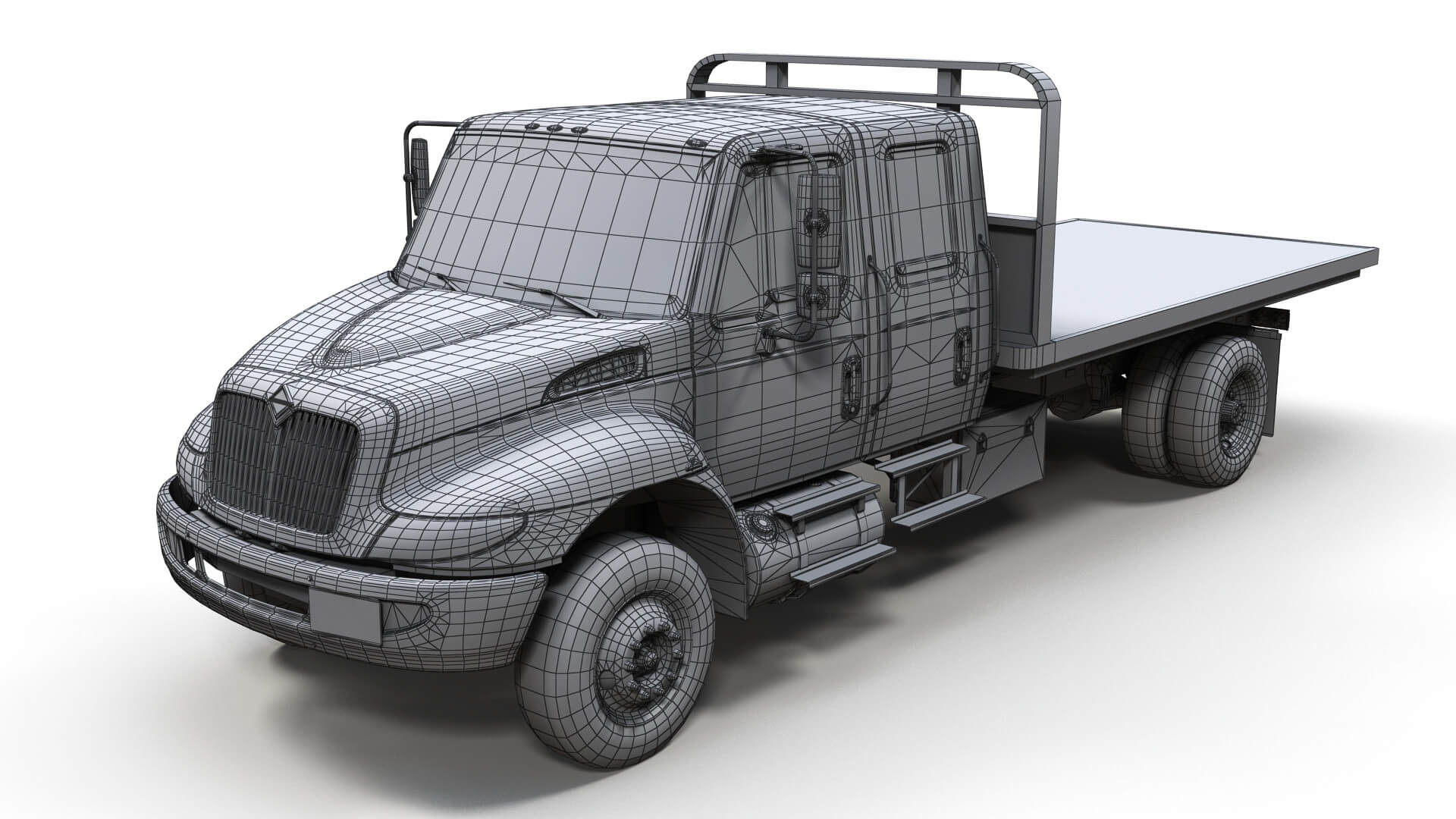 Durastar CrewCab Flatbed Truck - 3D Model by Veaceslav Condraciuc
