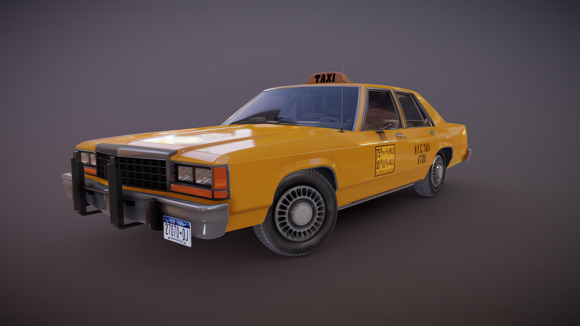 New York Taxi Cab 3D Model by Veaceslav Condraciuc