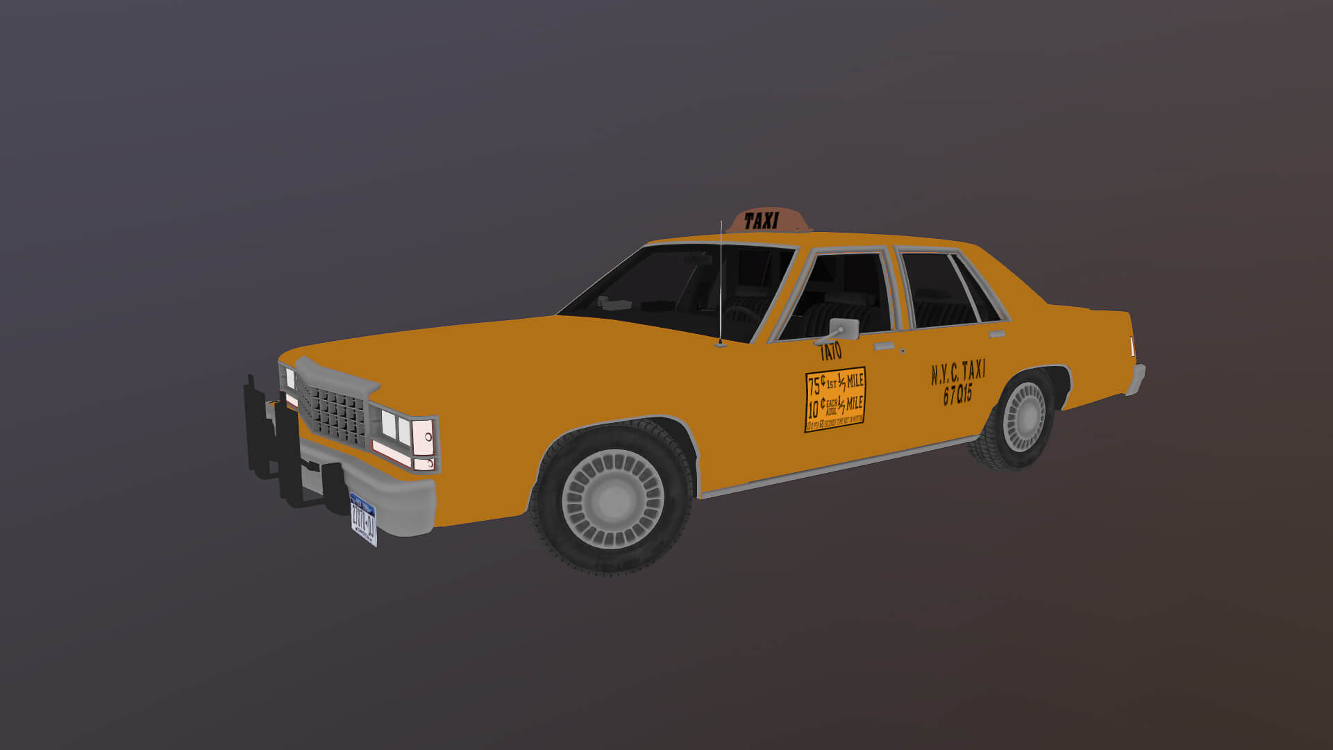 New York Taxi Cab 3D Model by Veaceslav Condraciuc