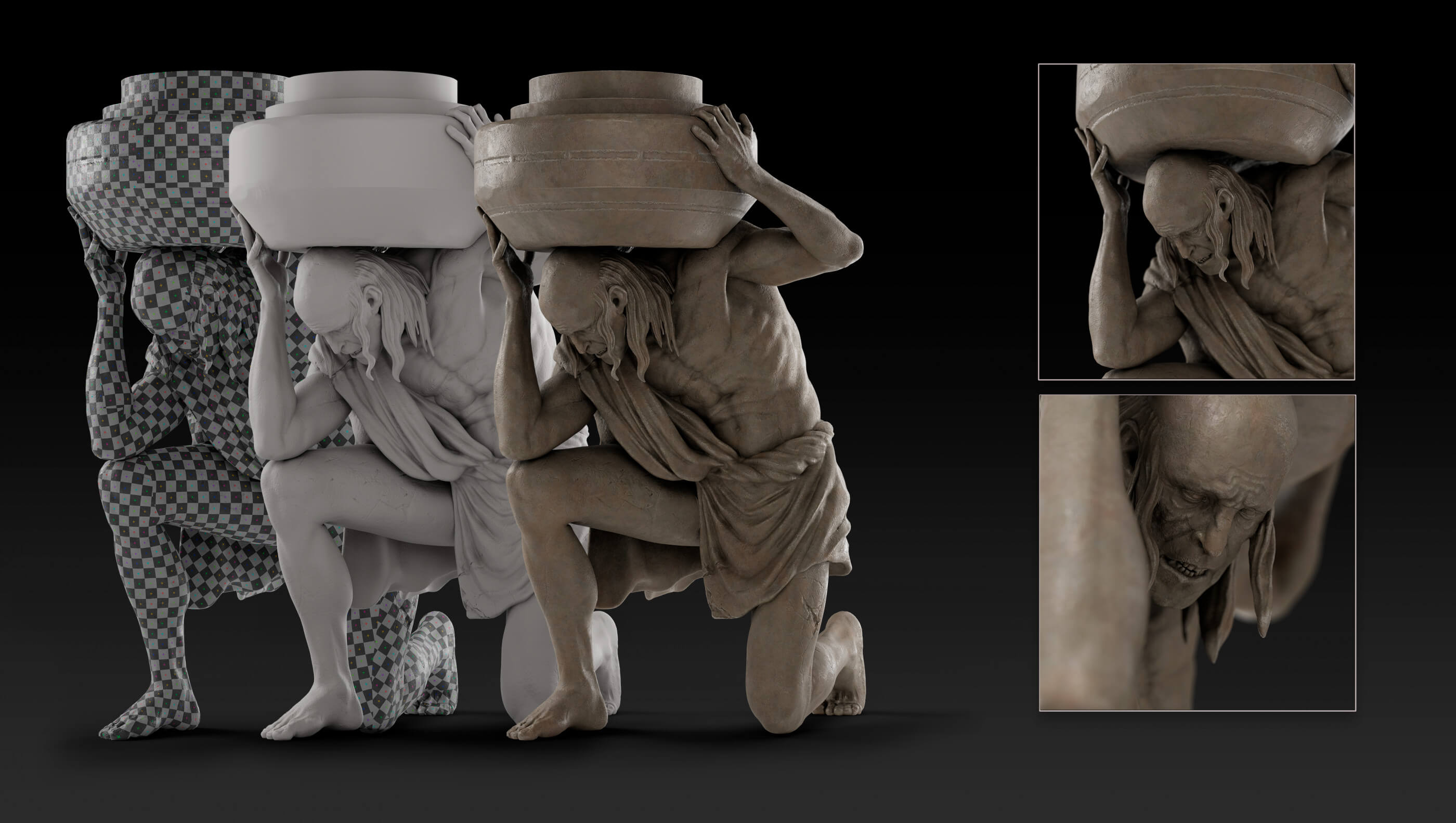 Human Statue - Pillar 3D Model by VenustaStudio