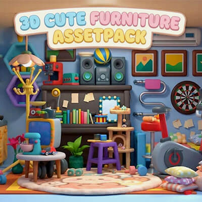 Stylized Interior &amp Prop Mega Pack - 400 Assets