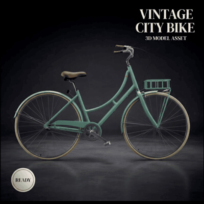 Vintage City Bike 3D Model - High-Detail Urban Bicycle Asset
