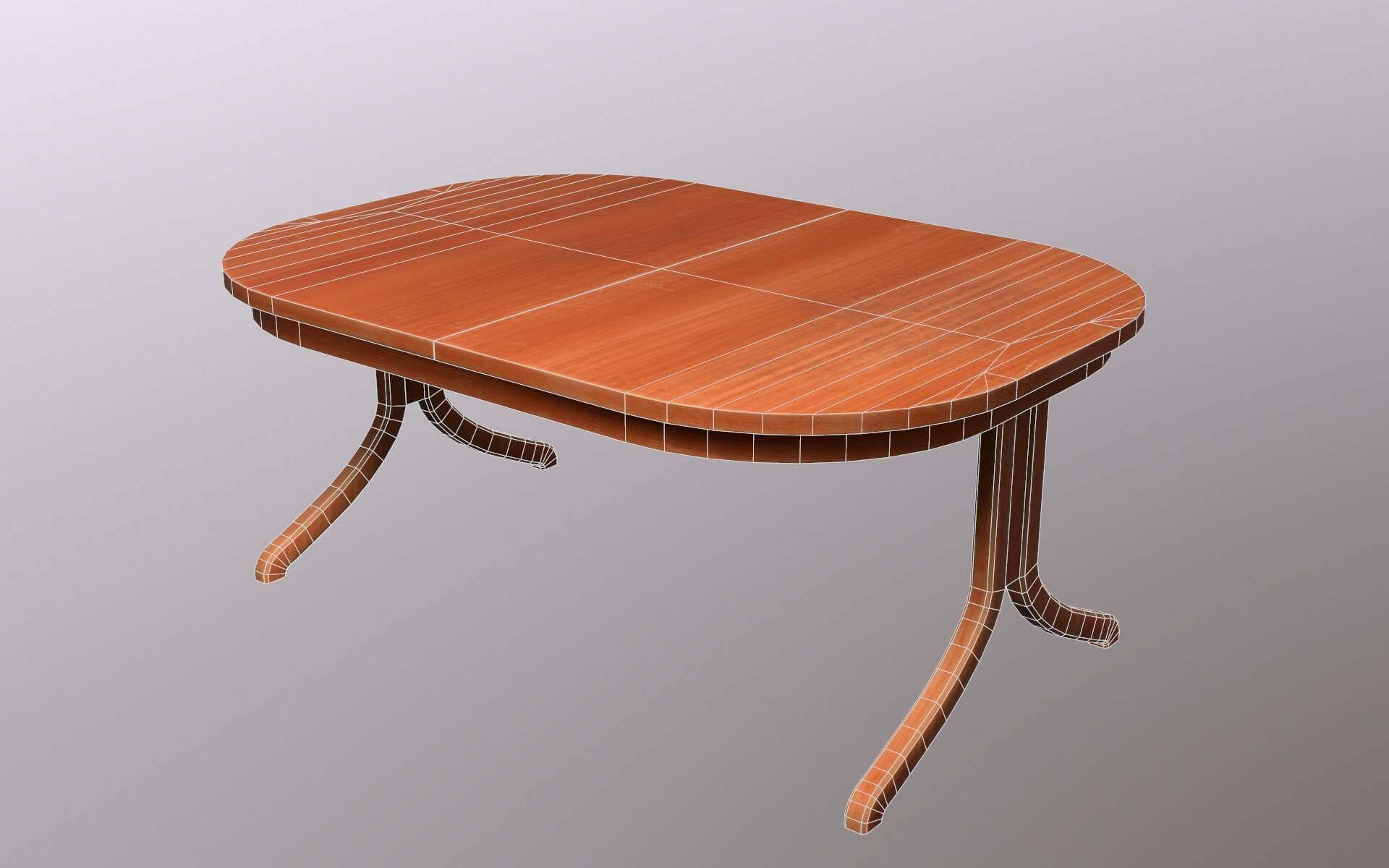 Oval Table 3D Model by Vespida