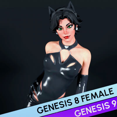 Fortnite Coastal Catwoman for Genesis 8 and 9