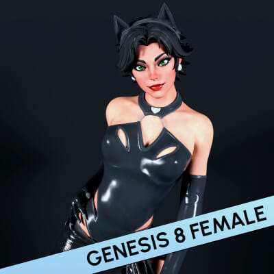 Fortnite Coastal Catwoman for Genesis 8 Female