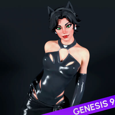 Fortnite Coastal Catwoman for Genesis 9