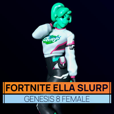 Fortnite Ella Slurp for Genesis 8 Female by VFoxGames