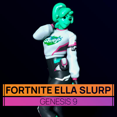 Fortnite Ella Slurp for Genesis 9 by VFoxGames