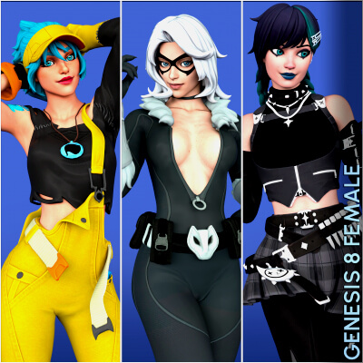 Fortnite Girl Pack 02 for Genesis 8 Female