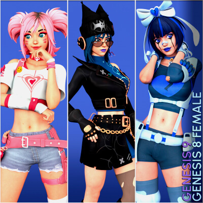 Fortnite Girl Pack 03 for Genesis 8 and 9