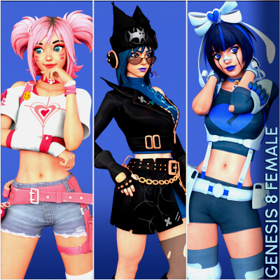 Fortnite Girl Pack 03 for Genesis 8 Female