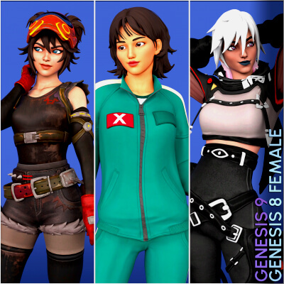 Fortnite Girl Pack 04 for Genesis 8 and 9