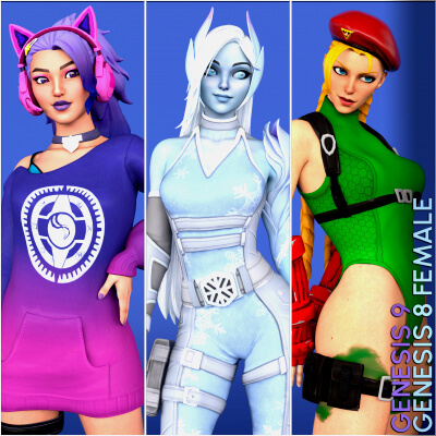 Fortnite Girl Pack 05 for Genesis 8 and 9