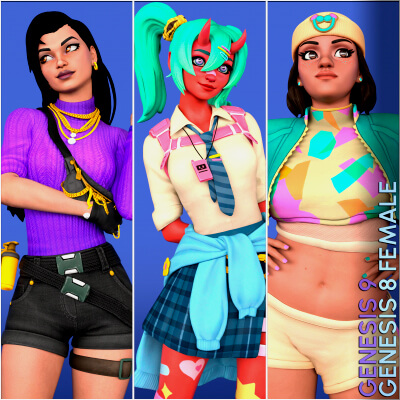 Fortnite Girl Pack 06 for Genesis 8 and 9