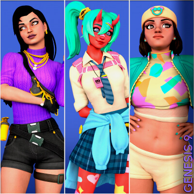 Fortnite Girl Pack 06 for Genesis 9