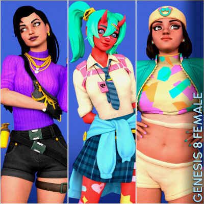 Fortnite Girl Pack 06 for Genesis 8 Female