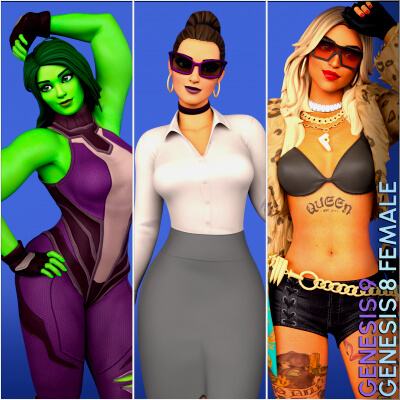 Fortnite Girl Pack 07 for Genesis 8 and 9