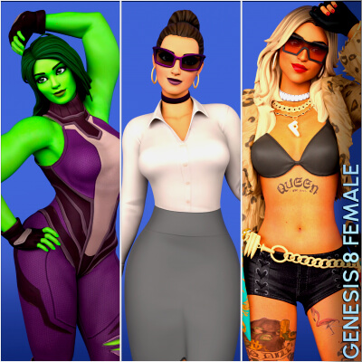 Fortnite Girl Pack 07 for Genesis 8 Female