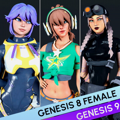 Fortnite Girl Pack 08 for Genesis 8 and 9