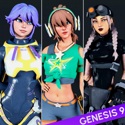 Fortnite Girl Pack 08 for Genesis 9