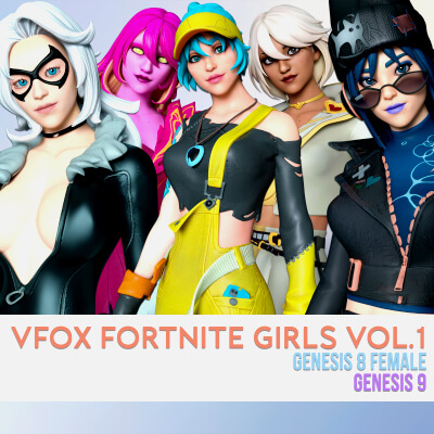 Fortnite Girls Vol 1 Bundle for Genesis 8 and 9
