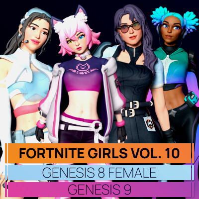 Fortnite Girls Vol 10 Bundle for Genesis 8 and 9