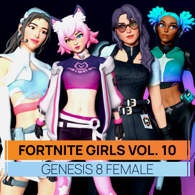 Fortnite Girls Vol 10 Bundle for Genesis 8 Female