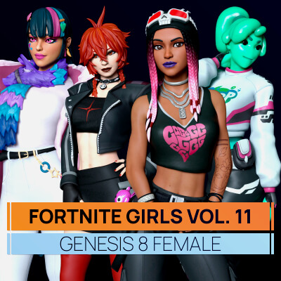 Fortnite Girls Vol 11 Bundle for Genesis 8 Female