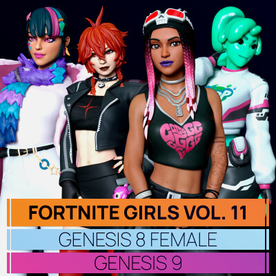 Fortnite Girls Vol 11 Bundle for Genesis 8 and 9