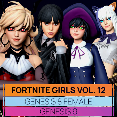 Fortnite Girls Vol 12 Bundle for Genesis 8 and 9