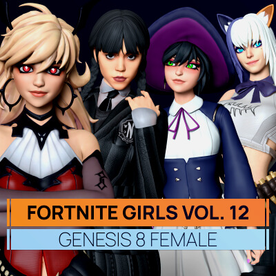 Fortnite Girls Vol 12 Bundle for Genesis 8 Female