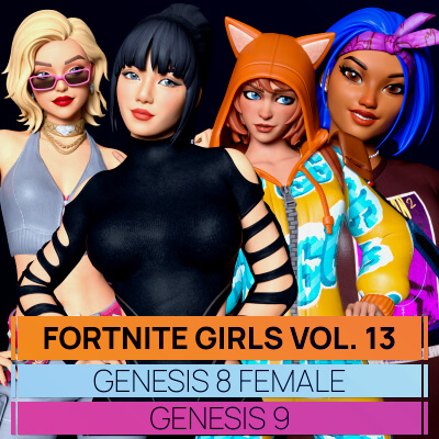 Fortnite Girls Vol 13 Bundle for Genesis 8 and 9