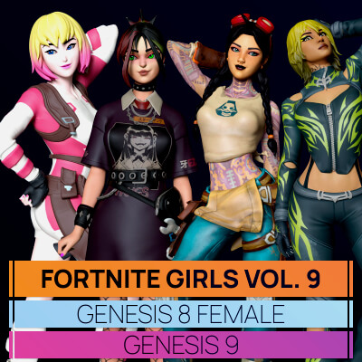Fortnite Girls Vol 9 Bundle for Genesis 8 and 9