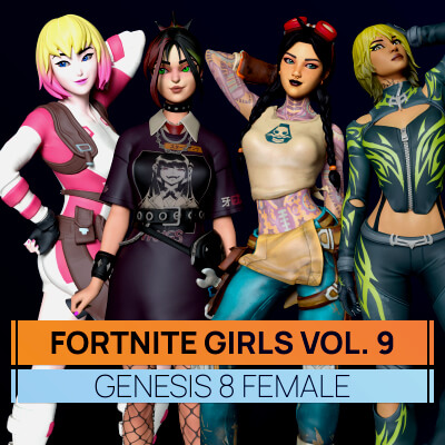 Fortnite Girls Vol 9 Bundle for Genesis 8 Female