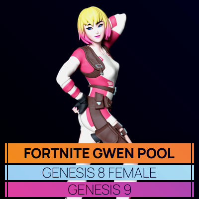 Fortnite Gwenpool for Genesis 8 and 9