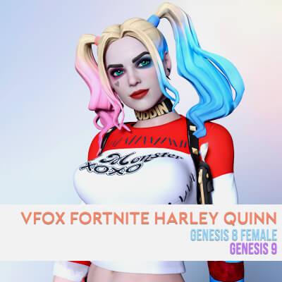 Fortnite Harley Quinn for Genesis 8 and 9