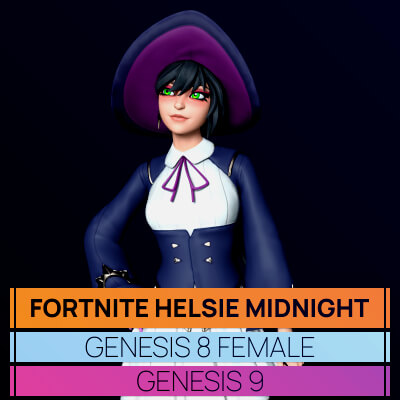Fortnite Helsie Midnight for Genesis 8 and 9