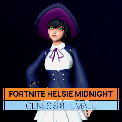 Fortnite Helsie Midnight for Genesis 8 Female