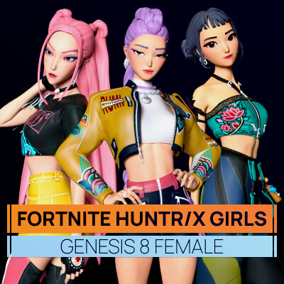 Fortnite HUNTR/X Girls for Genesis 8 Female