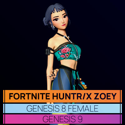 Fortnite HUNTR/X Zoey for Genesis 8 and 9