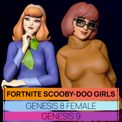Fortnite Scooby-Doo Girls for Genesis 8 and 9