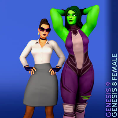 Fortnite She-Hulk Bundle for Genesis 8 and 9